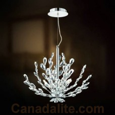 Eurofase 20320-010 - Filigree Collections - 3-Light Pendant  - 21" Dia./ 16.25"H - Clear - Chrome and Branches with Almond Shaped Cut Crystal Elements