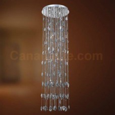 Eurofase 20350-024 - Vega Collections - 15-Light Pendant  - 69" H - Smoke - Chrome w/ Crystal Elements and Blow Glass Rods
