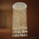 Eurofase 20351-038 - Vega Collections - 33-Light Pendant  - 33.5"Dia. / 69"H - Amber - Chrome w/ Crystal Elements and Blow Glass Rods