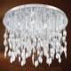 Eurofase 20353-018 - Vega Collections - 16-Light Flushmount  - 27" Dia. - Clear - Chrome w/ Crystal Elements and Blow Glass Rods