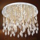 Eurofase 20353-032 - Vega Collections - 16-Light Flushmount  - 27" Dia. - Amber - Chrome w/ Crystal Elements and Blow Glass Rods