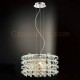 Eurofase 20391-010 - Mica Collections - 4-Light Pendant  - 18.5" Dia. - Laser Cut Chromed Metal Frame w/ Clear Cut Crystal insets and drops