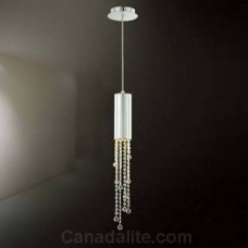 Eurofase 20415-013 - Groove Collections - 1-Light Mini-Pendant - Chrome w/ Clear Crystal Beading