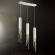 Eurofase 20418-014 - Groove Collections - 3-Light Pendant - Chrome w/ Clear Crystal Beading