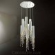 Eurofase 20419-011 - Groove Collections - 9-Light Pendant - 19.5" Dia. Chrome w/ Clear Crystal Beading