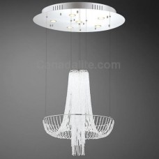 Eurofase 20420-017 - Gala Collections - 6-Light Chandelier - 29" Dia. Chrome w/ Clear Crystal Beading