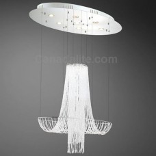Eurofase 20421-014 - Gala Collections - 7-Light Oval Chandelier - Chrome w/ Clear Crystal Beading