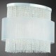 Eurofase 20428-013 - Harmoni Collections - 12-Light Oval Pendant - Chrome w/ White Silk Pleated Chiffon Shade and Clear Crystal Beading