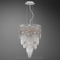 Eurofase 22795-014 - Cameo Collections - 4-Light Pendant - 17" Dia. Nickel w/ Clear Crystal 