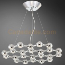 Eurofase 22959-010 - Micro Collections - 24-Light LED Pendant - Chrome with Polycarbonate Fresnal Diffuser