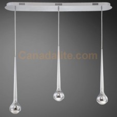 Eurofase 22961-013 - Micro Collections - 3-Light LED Pendant - Chrome with Polycarbonate Fresnal Diffuser