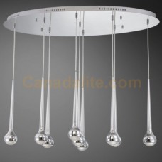 Eurofase 22962-010 - Micro Collections - 9-Light LED Pendant - Chrome with Polycarbonate Fresnal Diffuser