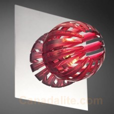 Eurofase 23203-020- Cosmo Collections - 1-Light  Wall Sconce - Chrome w/ Red Glass Shade