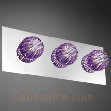 Eurofase 23204-041- Cosmo Collections - 3-Light  Bathbar - Chrome w/ Purple Glass Shade