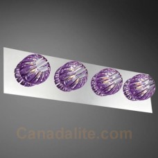 Eurofase 23205-048- Cosmo Collections - 4-Light  Bathbar - Chrome w/ Purple Glass Shade