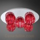 Eurofase 23206-021 - Cosmo Collections - 5-Light  Flushmount - Chrome w/ Red Glass Shade