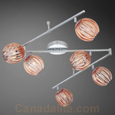 Eurofase 23208-018- Cosmo Collections - 6-Light  Track  - Chrome w/ Amber Glass Shade
