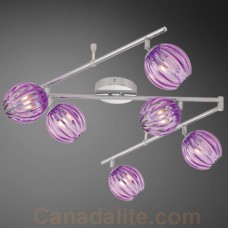 Eurofase 23208-049 - Cosmo Collections - 6-Light  Track  - Chrome w/ Purple Glass Shade