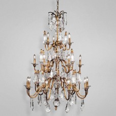 Eurofase 14538-018 - Adivina Collections - 18-Light Chandelier - Antique Gold with Crystal - B10 - E12 - 120V