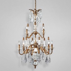 Eurofase 14539-015 - Adivina Collections - 9-Light Chandelier - Antique Gold with Crystal - B10 - E12 - 120V