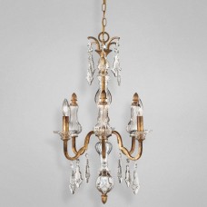 Eurofase 14540-011 - Adivina Collections - 3-Light Chandelier - Antique Gold with Crystal - B10 - E12 - 120V