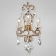 Eurofase 17447-010 - Baliza Collections - 3-Light Wall Sconce - Champagne Gold Fabric with Crystal - B10 - E12 - 120V