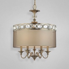 Eurofase 20296-018 - Bijoux Collections - 6-Light Pendant - Antique Brass with Amber Chiffon/White Inside - B10 Bulbs - E12 - 120V