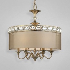 Eurofase 20297-015 - Bijoux Collections - 9-Light Pendant - Antique Brass with Amber Chiffon/White Inside - B10 Bulbs - E12 - 120V