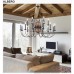 Eurofase 25606-010 - Albero Collections - 5-Light Chandelier - Forged Iron with Treated Oak - B10 Bulbs - E12 - 120V