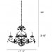 Eurofase 14441-011 - Allure Collections - 8-Light Chandelier - Antique Silver w/ Crystal - B10 - E12 - 120V