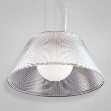 Eurofase 23068-018 - Ribo Collections - 1-Light Large Pendant - Chrome w/ Ribbed Cast Glass - Clear -  A19 Bulbs - E26 - 120V