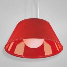 Eurofase 23068-025 - Ribo Collections - 1-Light Large Pendant - Chrome w/ Ribbed Cast Glass - Red -  A19 Bulbs - E26 - 120V