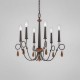 Eurofase 25591-019 - Corso Collections - 6-Light Chandelier - Wood with Rustic Iron - B10 - E12 - 120V
