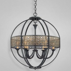 Eurofase 19369-013- Arsenal Collections - 6-Light Chandelier - Ancient Bronze with Antique Gold - B10 Bulb - E12 Base