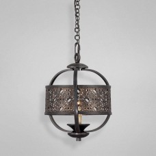 Eurofase 23122-017- Arsenal Collections - 1-Light Chandelier - Ancient Bronze with Antique Gold - B10 Bulb - E12 Base