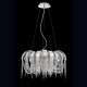 Eurofase 26335-018 - Avenue Collections - 5-Light Chandelier - Draped nickel chain wrapped around curved nickel strips