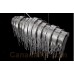 Eurofase 26338-019 - Avenue Collections - 5-Light Linear Chandelier - Draped nickel chain wrapped around curved nickel strips