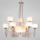 Eurofase 17503-020 - Tempest Collections - 12-Light Chandelier - Silver Leaf with White Fabric shade - B10 - E12 - 120V
