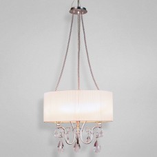 Eurofase 17504-027 - Tempest Collections - 3-Light Chandelier - Silver Leaf with White Fabric shade - B10 - E12 - 120V