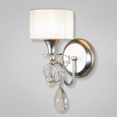 Eurofase 17505-024 - Tempest Collections - 1-Light Wall Sconce - Silver Leaf with White Fabric shade - B10 - E12 - 120V