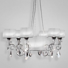 Eurofase 17506-021 - Tempest Collections - 9-Light Chandelier - Silver Leaf with White Fabric shade - B10 - E12 - 120V