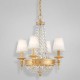 Eurofase 23103-016 - Pietra Collections - 4-Light Chandelier - Antique Gold Leaf with White Lane shade - B10 - E12 - 120V