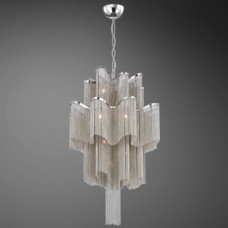 Eurofase 23109-018 - Cadena Collections -12-Light Chandelier - Hand crafted Polished Nickel w/ Chain Metal Accent - G9 Bulbs - 120V