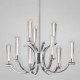 Eurofase 25634-013 - Cromo Collections - 9-Light Chandelier - Chrome with Casted Glass Cylinders - G4 JC Bulb