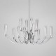Eurofase 25636-017 - Cromo Collections - 12-Light Oval Chandelier - Chrome with Casted Glass Cylinders - G4 JC Bulb