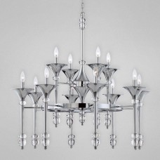Eurofase 25817-010 - Cannello Collections - 12-Light Chandelier - Chrome with Clear Crystal Accents - B10 Bulbs - E12 Base