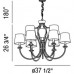 Eurofase 25771-015 - Marta Collections - 12-Light Chandelier - Polished Nickel with Off White Linen - B10 Bulbs - E12 Base