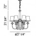 Eurofase 25772-012 - Mona Collections - 6-Light Chandelier - Polished Nickel with Off White Linen - B10 Bulbs - E12 Base