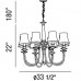 Eurofase 25773-019 - Mona Collections - 8-Light Chandelier - Polished Nickel with Off White Linen - B10 Bulbs - E12 Base