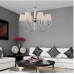 Eurofase 25773-019 - Mona Collections - 8-Light Chandelier - Polished Nickel with Off White Linen - B10 Bulbs - E12 Base